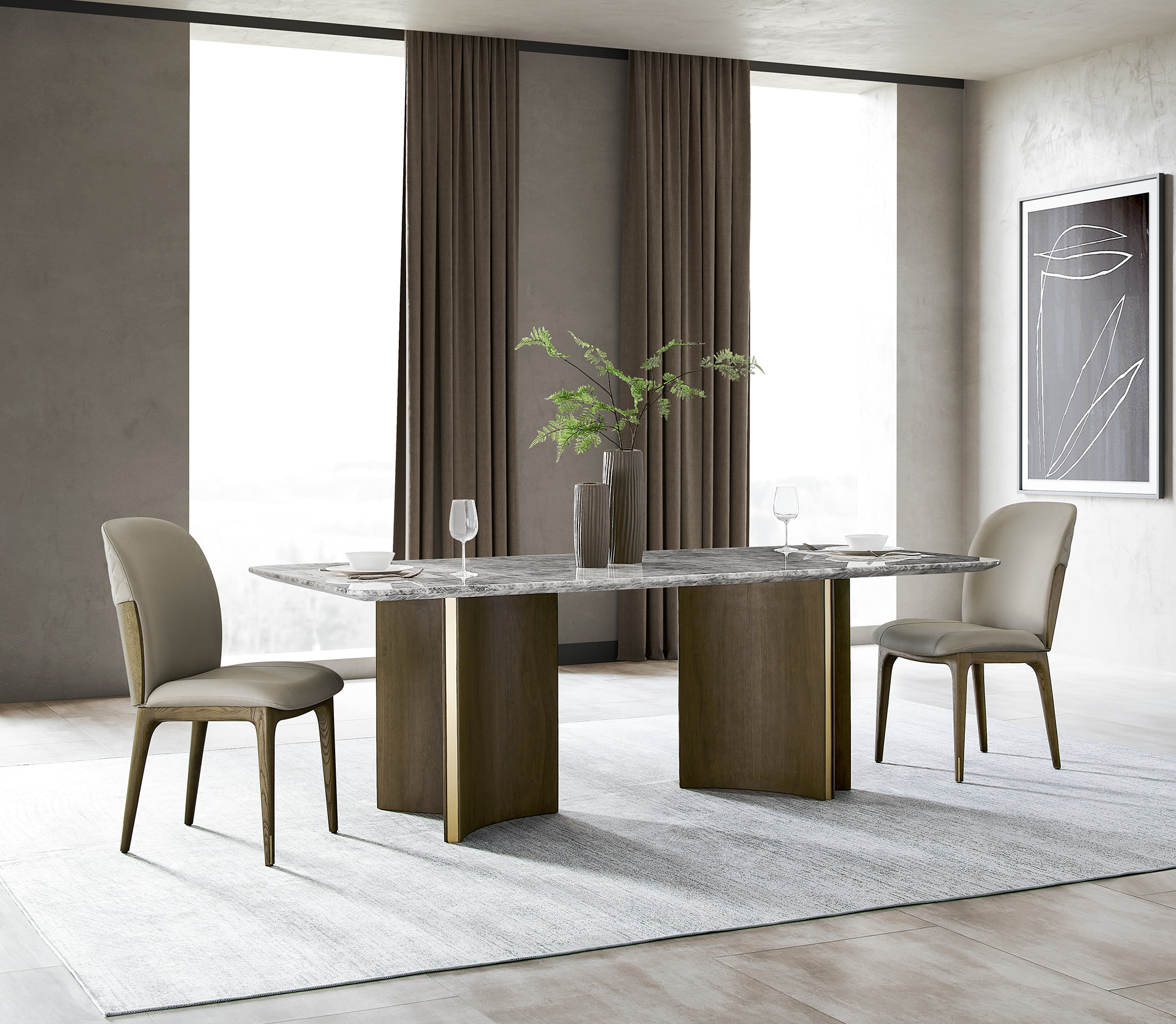 Muebles de diseño de lujo modernos, sillas de comedor blancas, silla de comedor de metal para restaurante y hotel